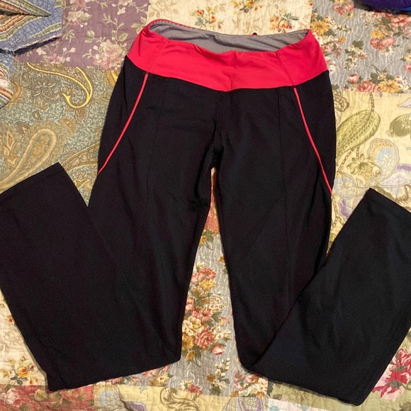 Kyodan Pants - Kyodan workout leggings. Size S, black with dark pink trim.